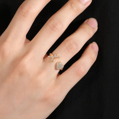 Hip-hop zircon-encrusted 26 English letters ring