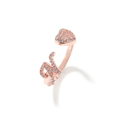Hip-hop zircon-encrusted 26 English letters ring