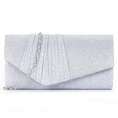 Flash material wrinkle zipper bag cover handbag