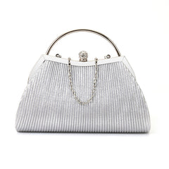 folded metal diamond-studded handbag wedding clutch bag