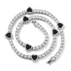 Colorful love tennis chain high-end zircon necklace bracelet