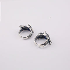 Retro feather sapphire open ring