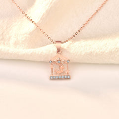 925 silver color gold necklace micro-set zircon accessories female carousel clavicle chain