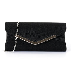 V-shaped metal strip flashing fashion evening bag
