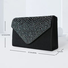 Colorful hot diamond black clutch