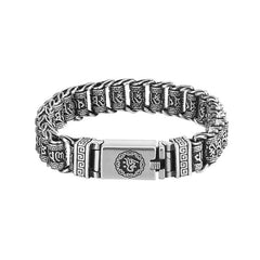 Six Character Mantra Rotary Silver Chain bracelet
