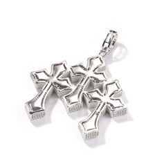 Retro Cross Square Zircon Inlay Necklace
