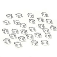Hip-hop zircon-encrusted 26 English letters ring