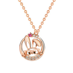 Cute Rabbit Inlaid Zircon Necklace Sterling Silver 925 Personality Clavicle Chain