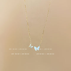 Titanium steel pearl clavicle necklace