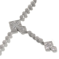 Hip Hop Beaded Zirconia Cross Necklace