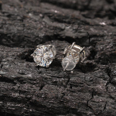 Hip-hop 925 silver moissanite six-prong earrings