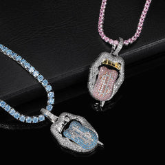 Dollar Mouth Tongue Hip Hop Jewelry Micro-inlaid Zircon Pendant wholesale