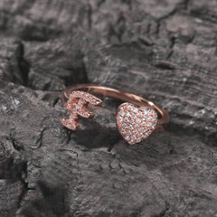 Hip-hop zircon-encrusted 26 English letters ring