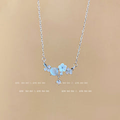 Titanium steel pearl clavicle necklace