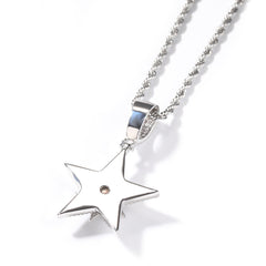 Hip-hop diamond-studded rotating five-pointed star necklace