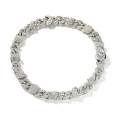 Hip-hop zircon-encrusted sun, star and eye necklace