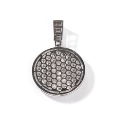 Hip-hop round disc zircon-encrusted praying hands pendant