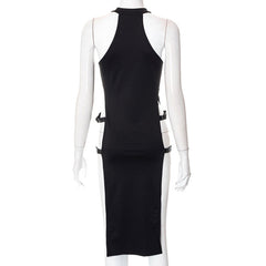 Sleeveless Hollow Side Slit High Waist Women's Dress