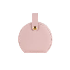 PU leather portable round jewelry box