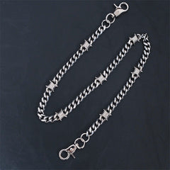 Stainless steel thorn titanium steel Cuban chain trouser chain