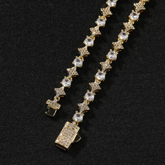 Star zircon tennis chain necklace