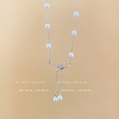Titanium steel pearl clavicle necklace