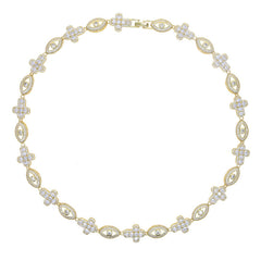 Cross Zircon Eye Pendant Hip Hop Necklace