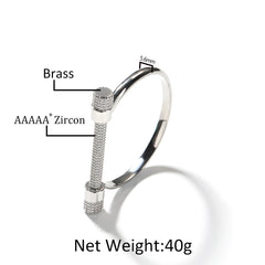 Horseshoe-shaped bracelets inlaid with zircon and diamonds