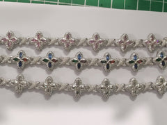 Hip-hop zircon colored infinite four-leaf clover bracelet