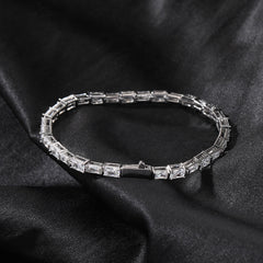 Hip-hop zircon-encrusted emerald color-matching tennis chain
