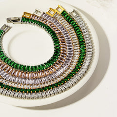Stainless steel color zircon tennis chain