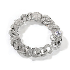 Hip-hop zircon-encrusted sun, star and eye necklace
