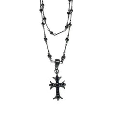 Dark Hot Girl Cross Double Layer Necklace