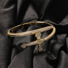 Hip-hop full-diamond justice sword bracelet inlaid with zircon