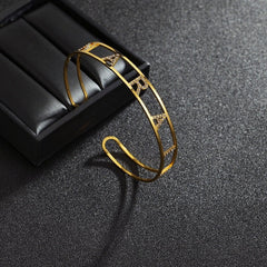 Customized Letter Name Bracelet Bangles for Women Men Chrismas Jewelry Gift