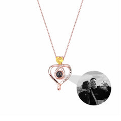 Love with customizable photosProjection Necklace Pendant Jewelry For Lover Girlfriend