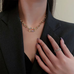 Metal Love Heart Cupid Pendants Female Clavicle Chain Light Luxury Niche Design Necklace