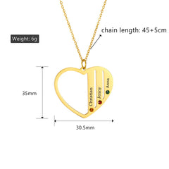 Necklace that can customize birthstone and name For Women ManCouple Gift