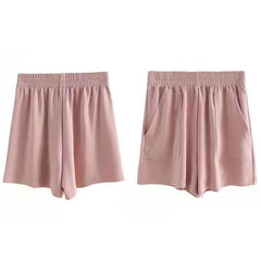 High Waist Pants With Pocket Yoga Shorts Women Sports Short Bottoms