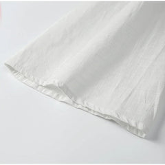 Cotton Linen Lace Up Bow Shirts Women Loose Hollow Out V Neck Long Sleeve Tops