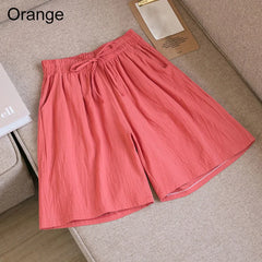 Summer Cotton Linen Loose Women's Shorts Casual Straight Short Pants Harajuku