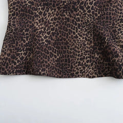 Leopard Print Sling Women Sexy Tube Top Sleeveless Backless Lace Slim Tanks Tops