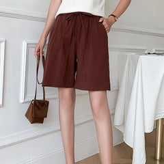 Summer Cotton Linen Loose Women's Shorts Casual Straight Short Pants Harajuku