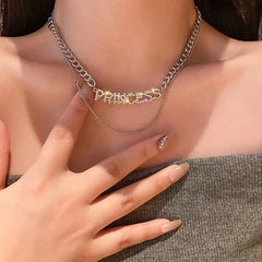 Metal Love Heart Cupid Pendants Female Clavicle Chain Light Luxury Niche Design Necklace
