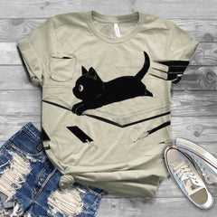 Women Summer Short Sleeve Digital 3D Cat Printed O-Neck Tops T Shirt Femme T-Shirts