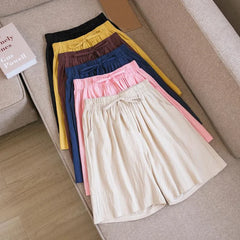 Summer Cotton Linen Loose Women's Shorts Casual Straight Short Pants Harajuku