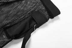 See Through Mesh Crop Top and Trousers Two Piece Set Casual Streetwear 2022