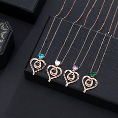 Love with customizable photosProjection Necklace Pendant Jewelry For Lover Girlfriend