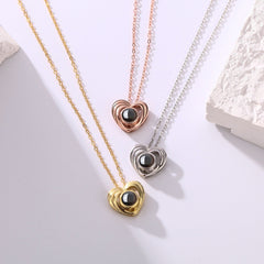 Customized photo necklace Projection Necklace Pendant For Lover Girlfriend